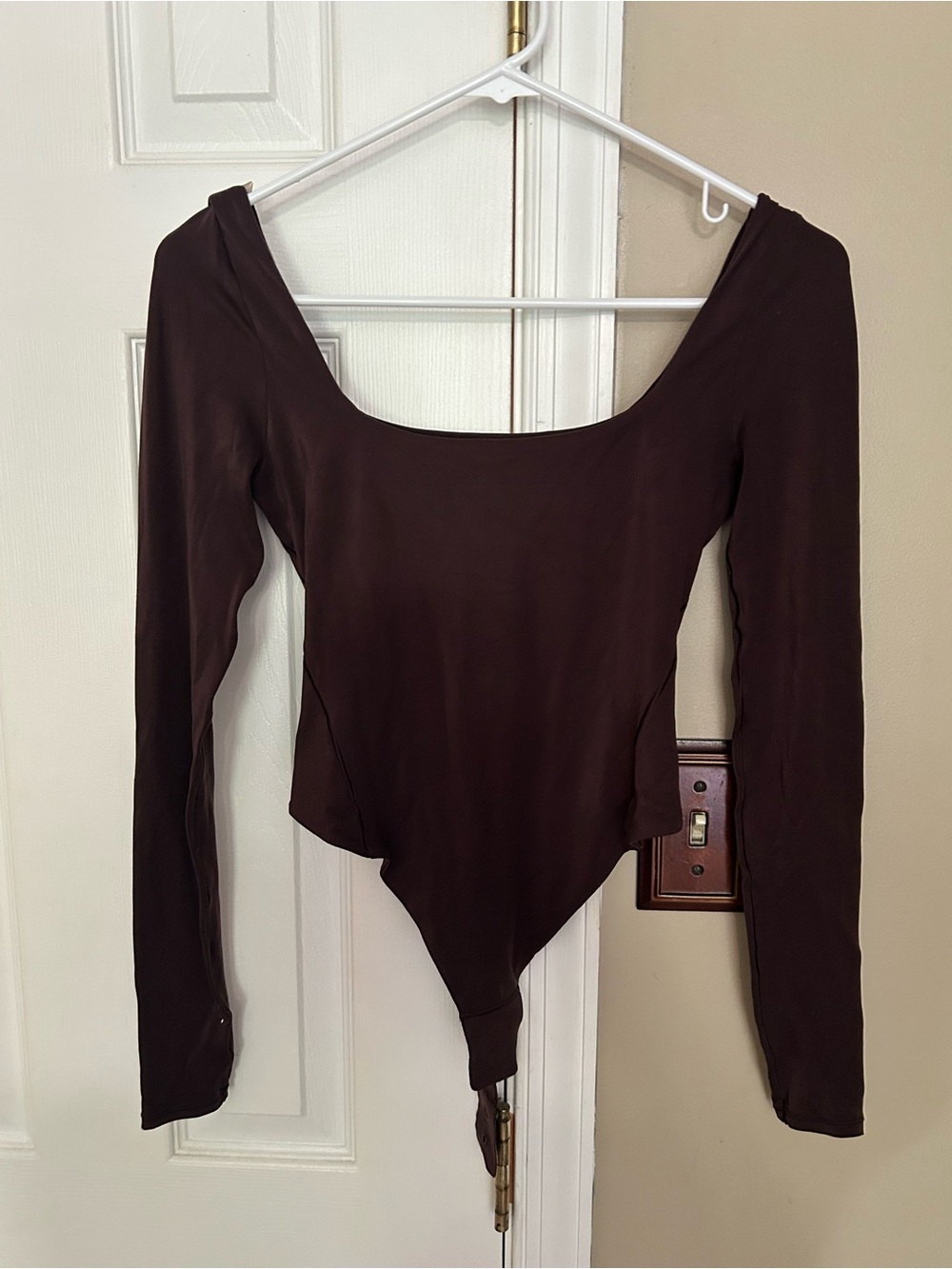 lululemon athletica Long Sleeve Scoop Neck Bodysuit - Dark Brown